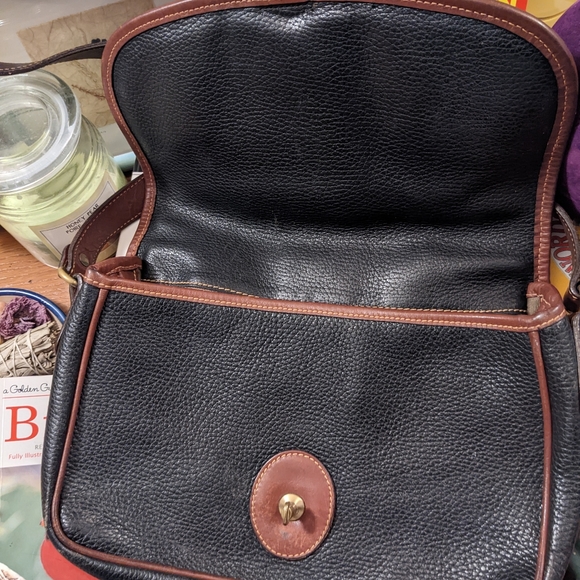 Authentic Large Vintage Leather Coach Bag - Black & Brown W/ SERIAL NUMBER - Picture 5 of 5